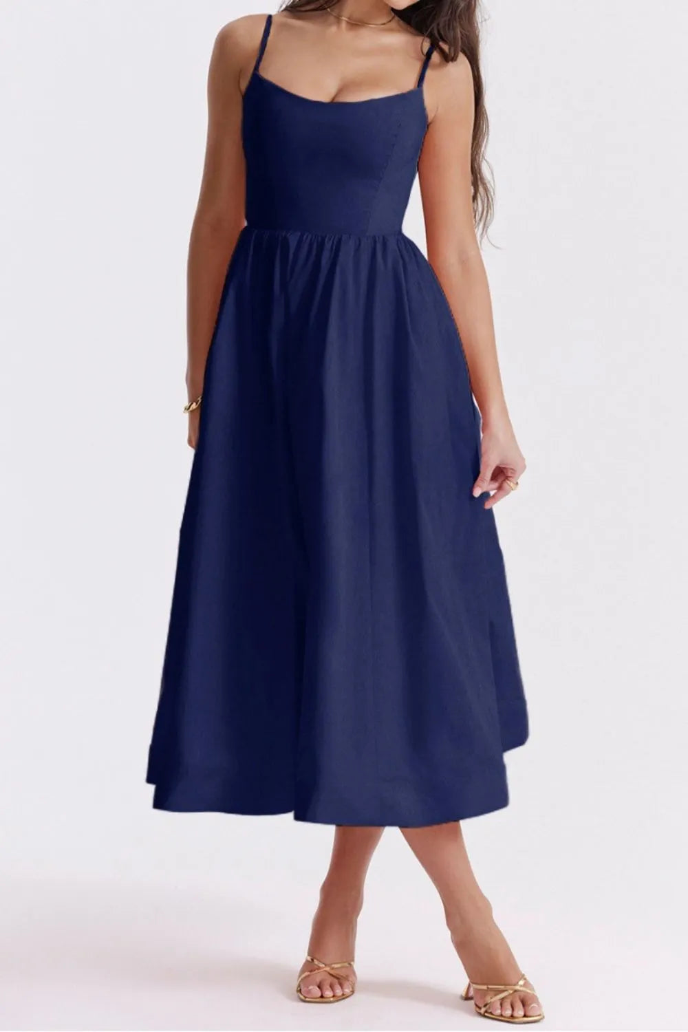 Floral Print Spaghetti Strap Midi Dress