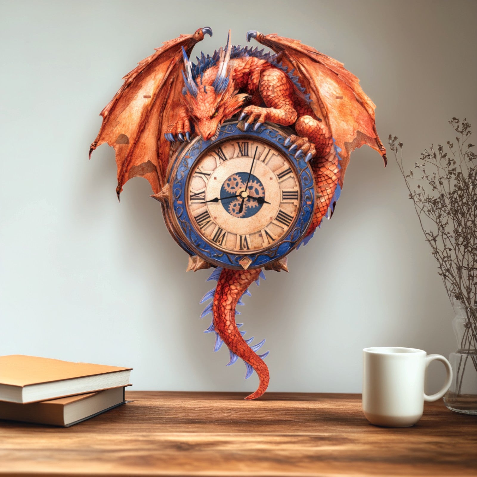 Flame Dragonâ€“ DIY Wooden Clock, 3D Puzzle Craft Kit