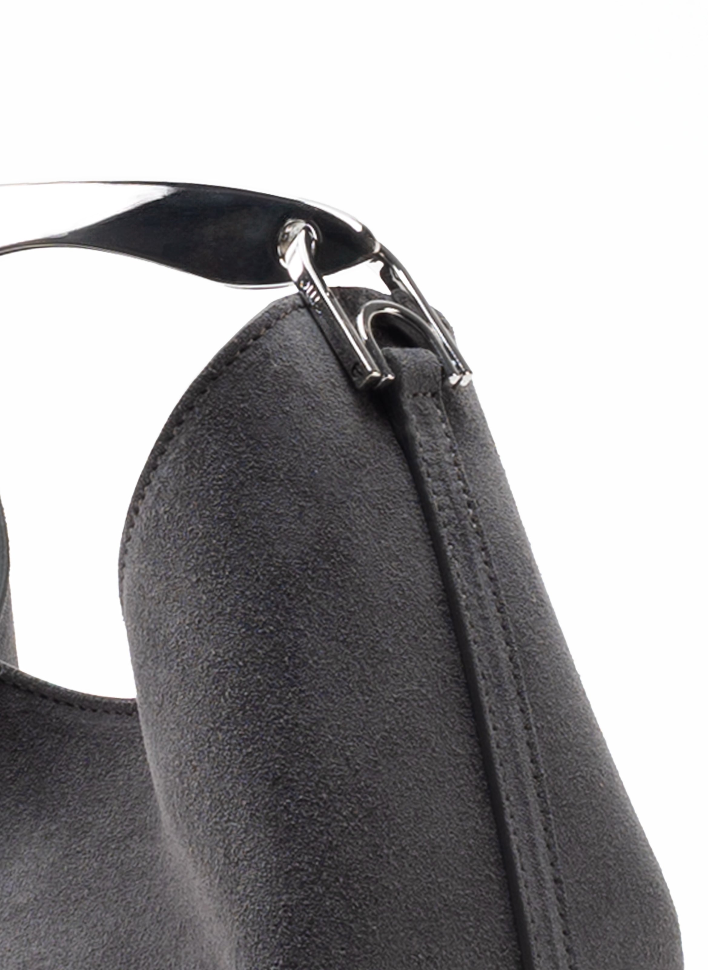 Small Boomerang Suede Grey - Silver Clearance Sale 85%OFF