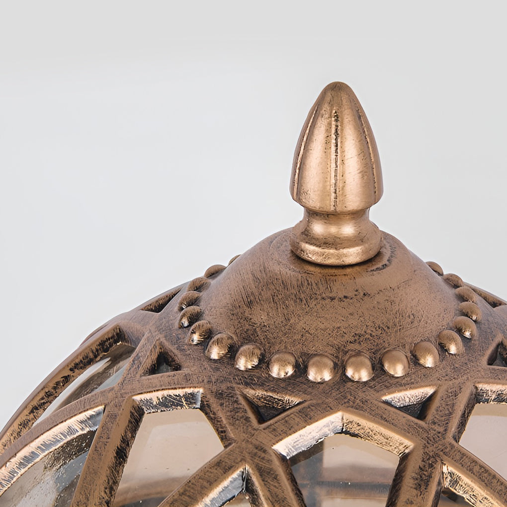 Round Ball Waterproof European Style Solar Powered Fence Post Lights