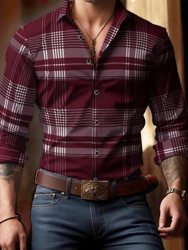 Men’s Plaid Long Sleeve Casual Shirt