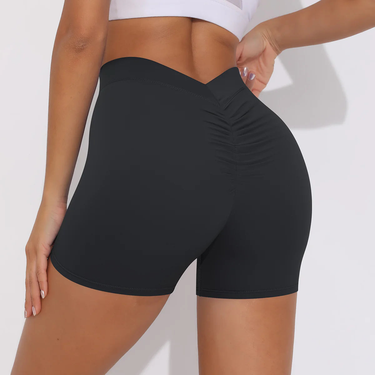 V-back Ruched Shorts