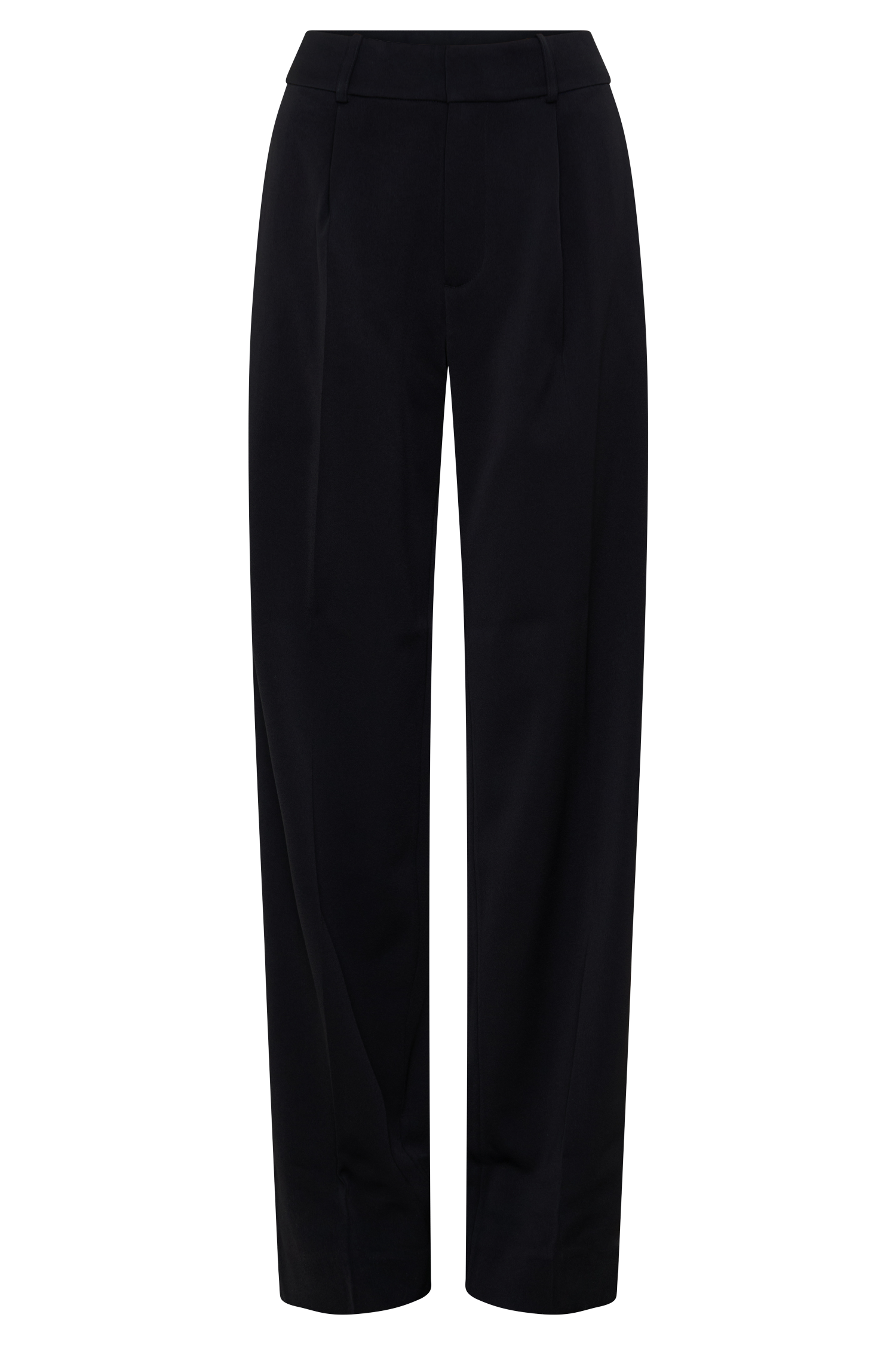Black Satin Straight Leg Pant