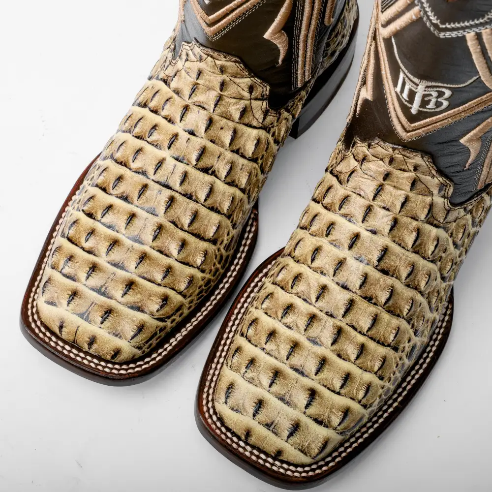 Orix Caiman Hornback Leather Boots - Square Toe