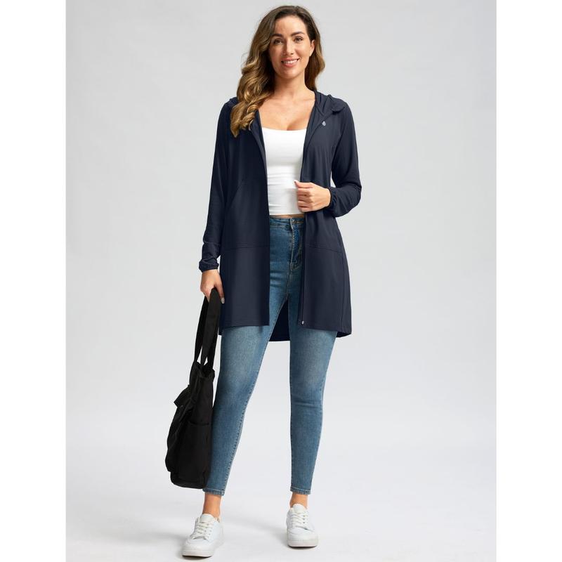 Women’s UPF 50+ Sun Protection Zip-Up Beach Cover-Up Hoodie Dress
