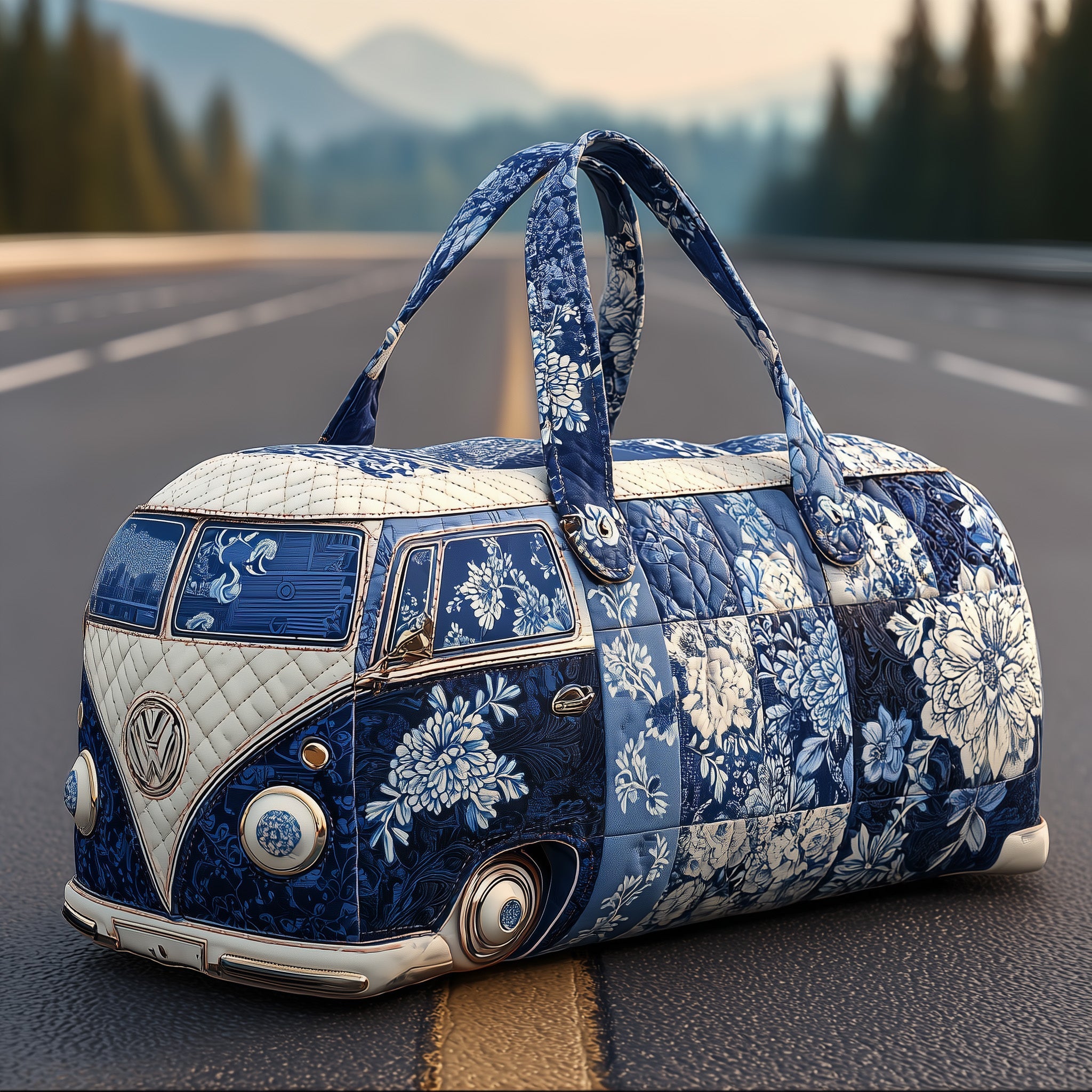 Indigo Van Quilted Duffle Bag – Vintage Boho Travel & Weekender Bag
