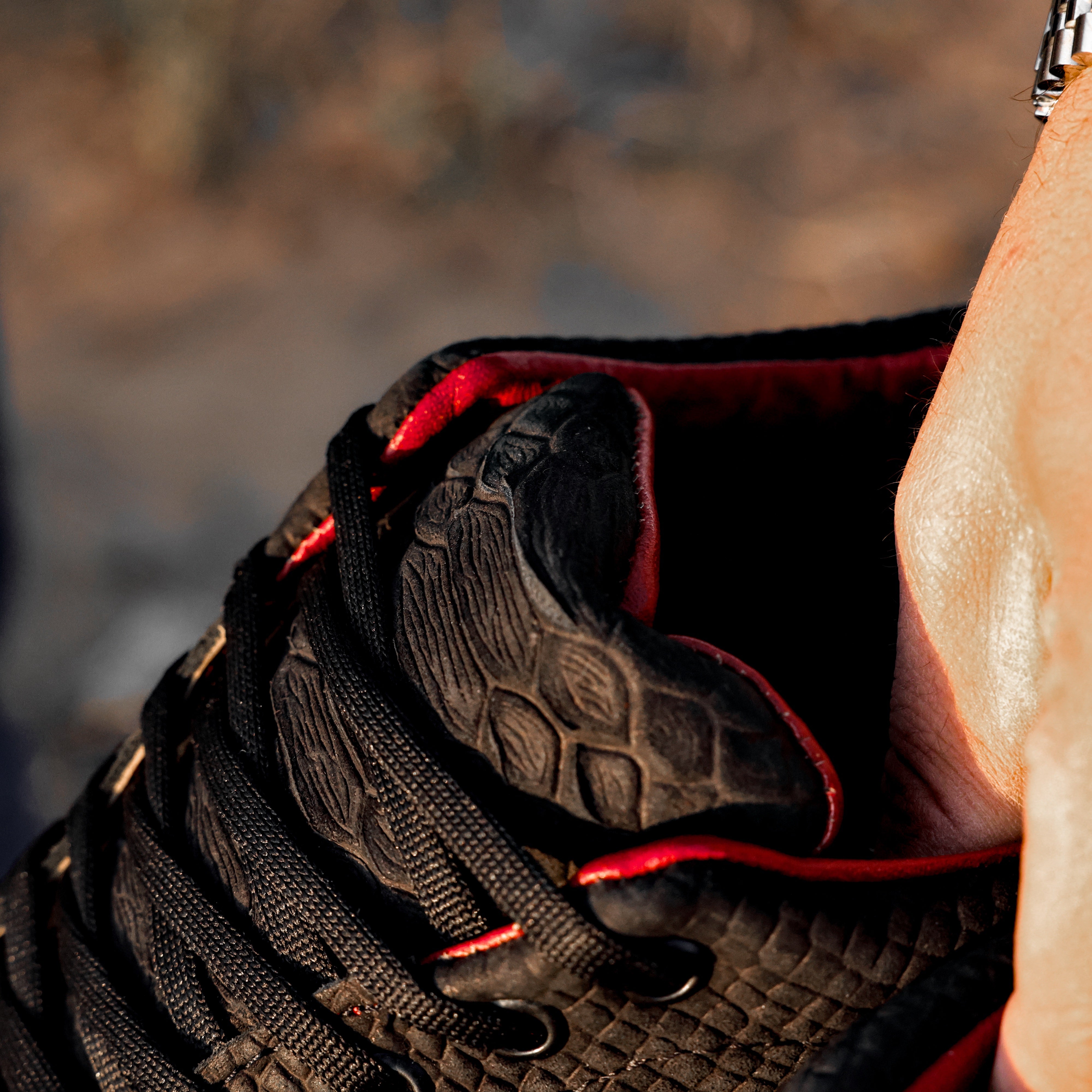 Matte Black Python Leather Shoes