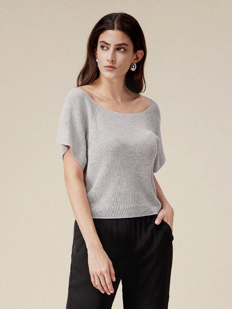 Linen & Lyocell Square Neck Casual Basic Top