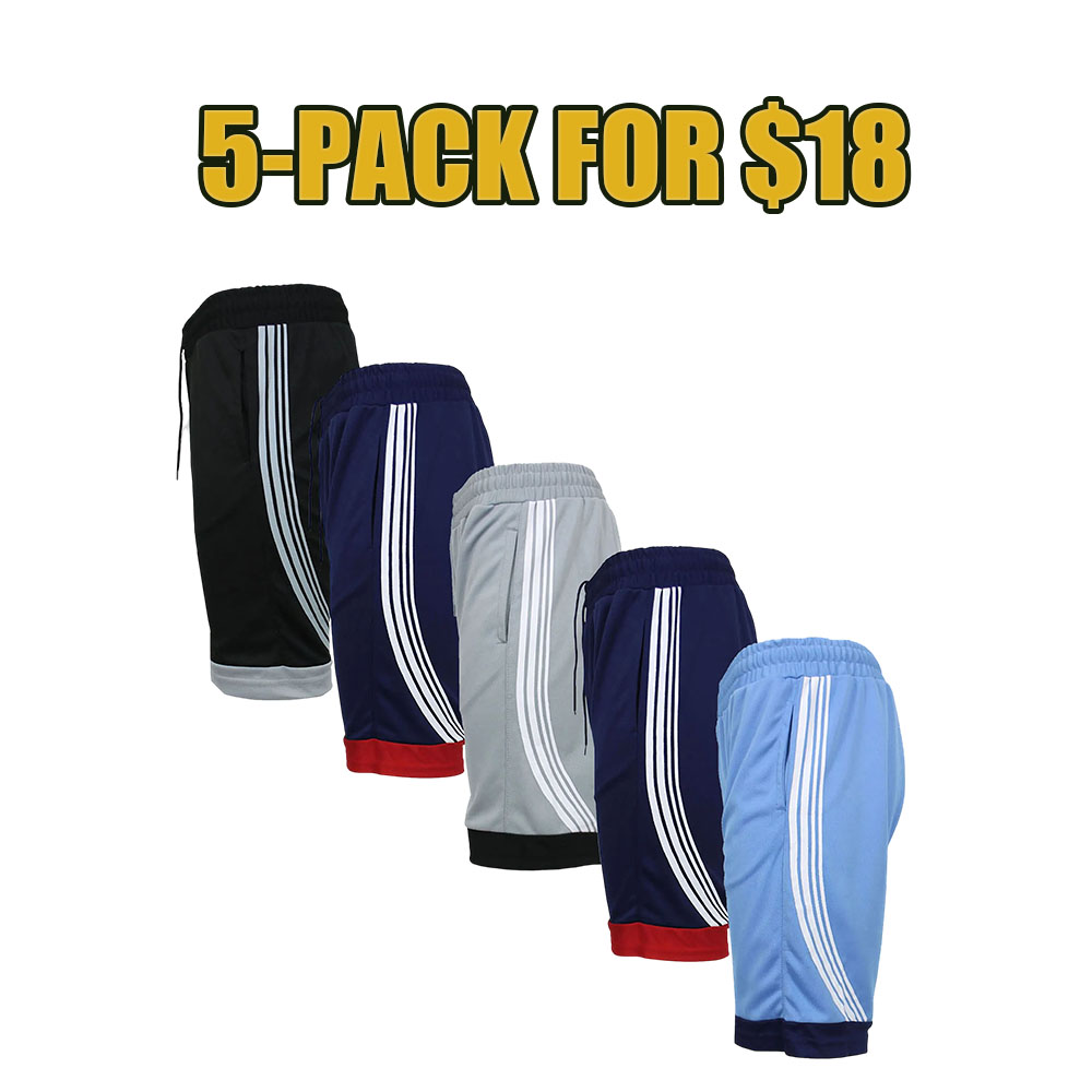 Men’s 5/10-Pack Performance Mesh Active Shorts