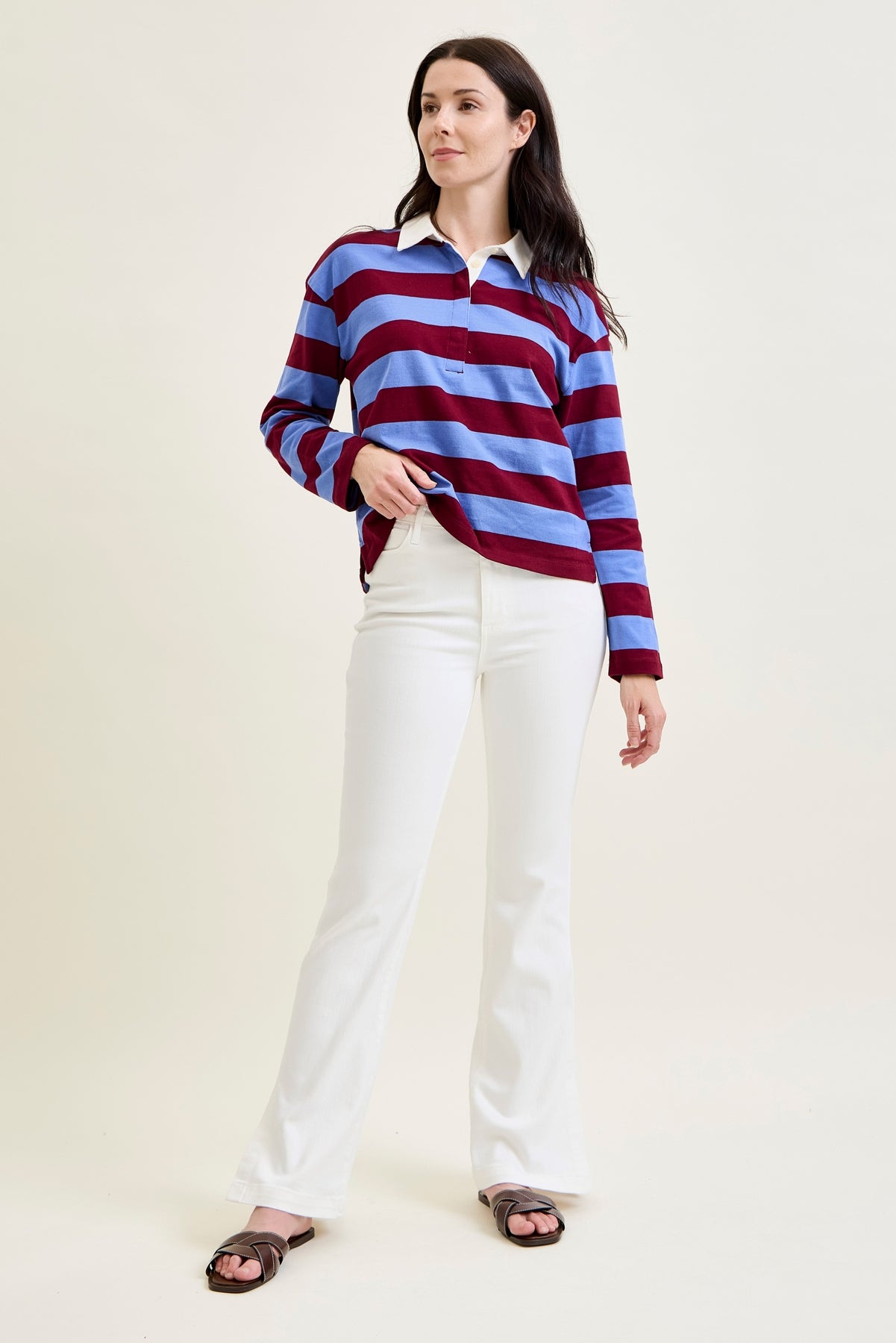 Lara White Slim Boot with Side Slit