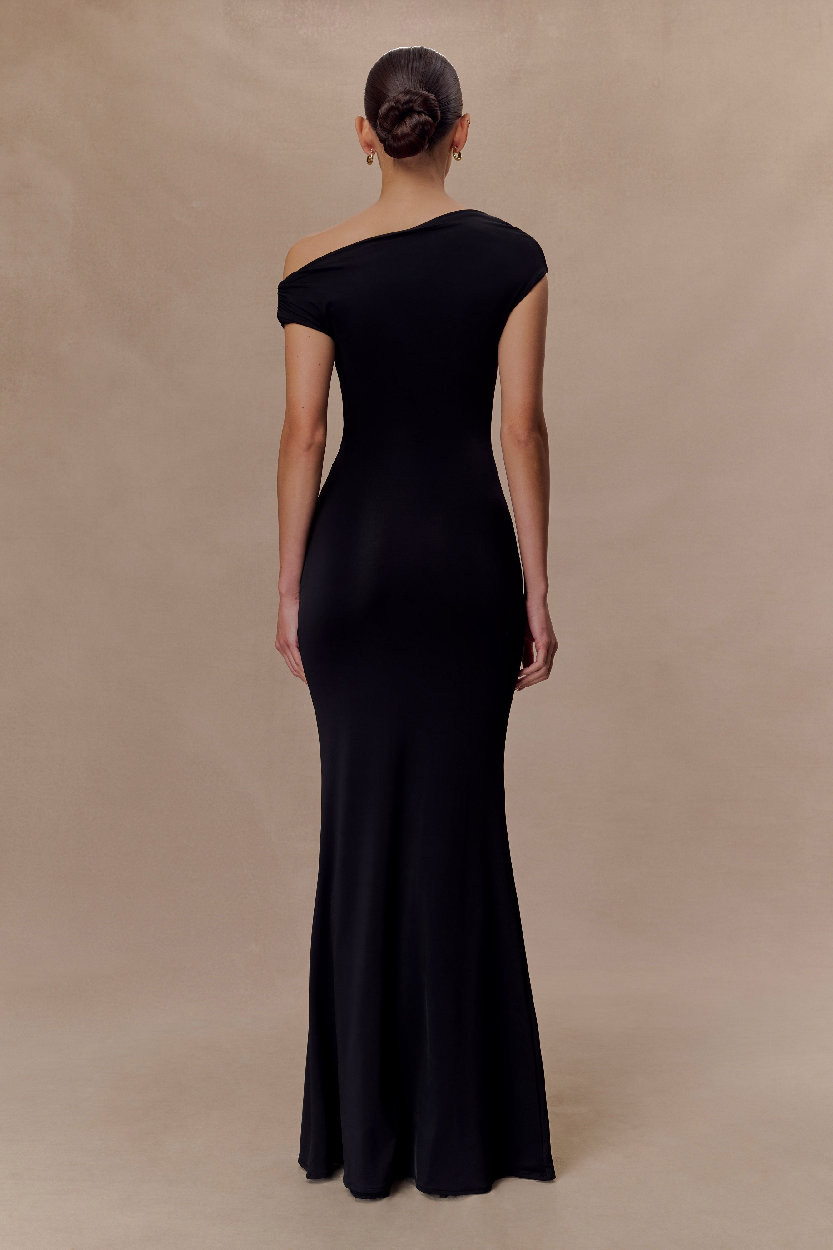 Black Slinky Maxi Dress With Hardware