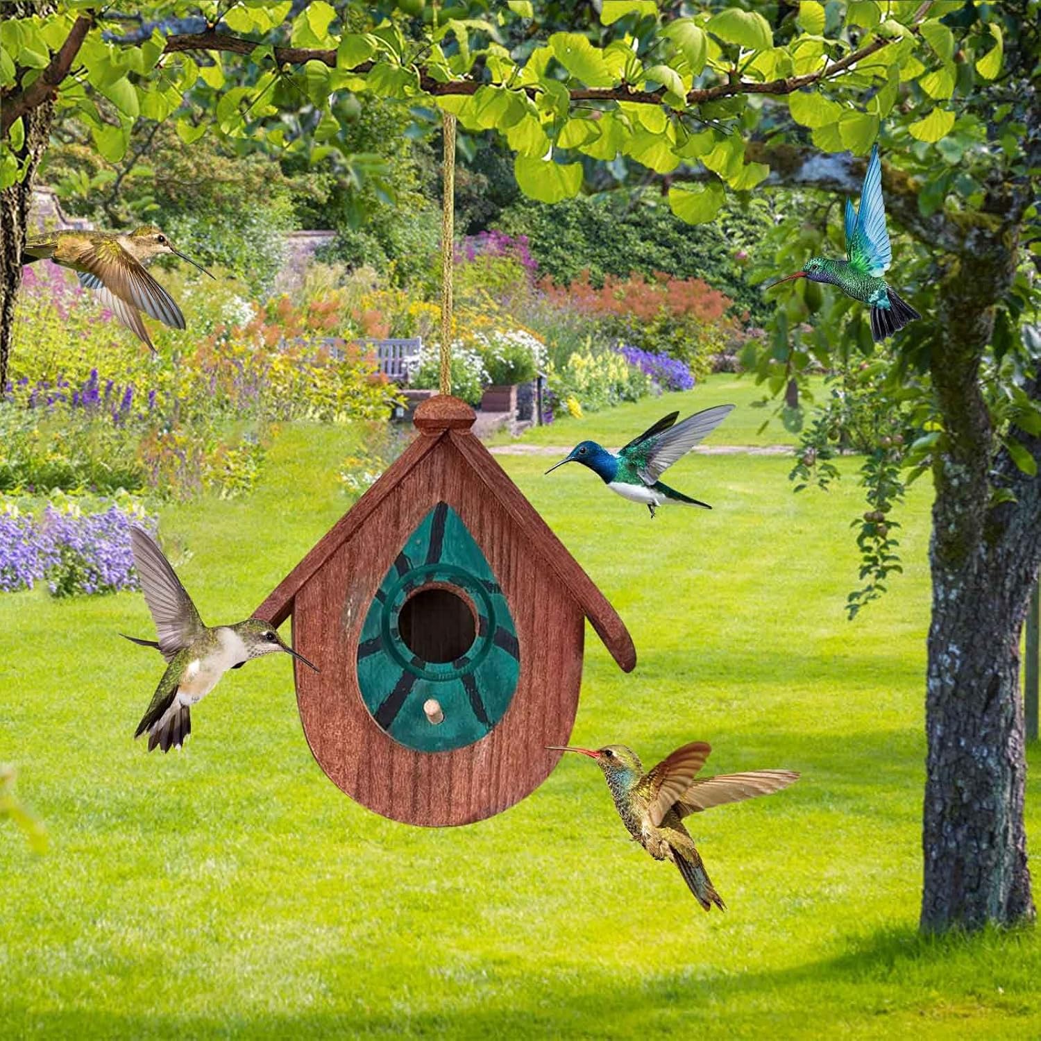 Handmade Wooden Hummingbird Houses