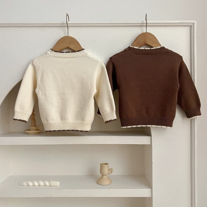 Baby Hand Embroidered Flower Knit Sweater