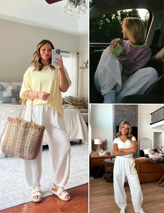 Womens Baggy Wide Leg Pants