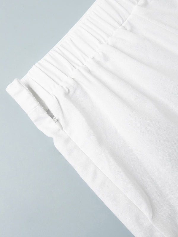 Cotton and Linen Vest Skirt Set