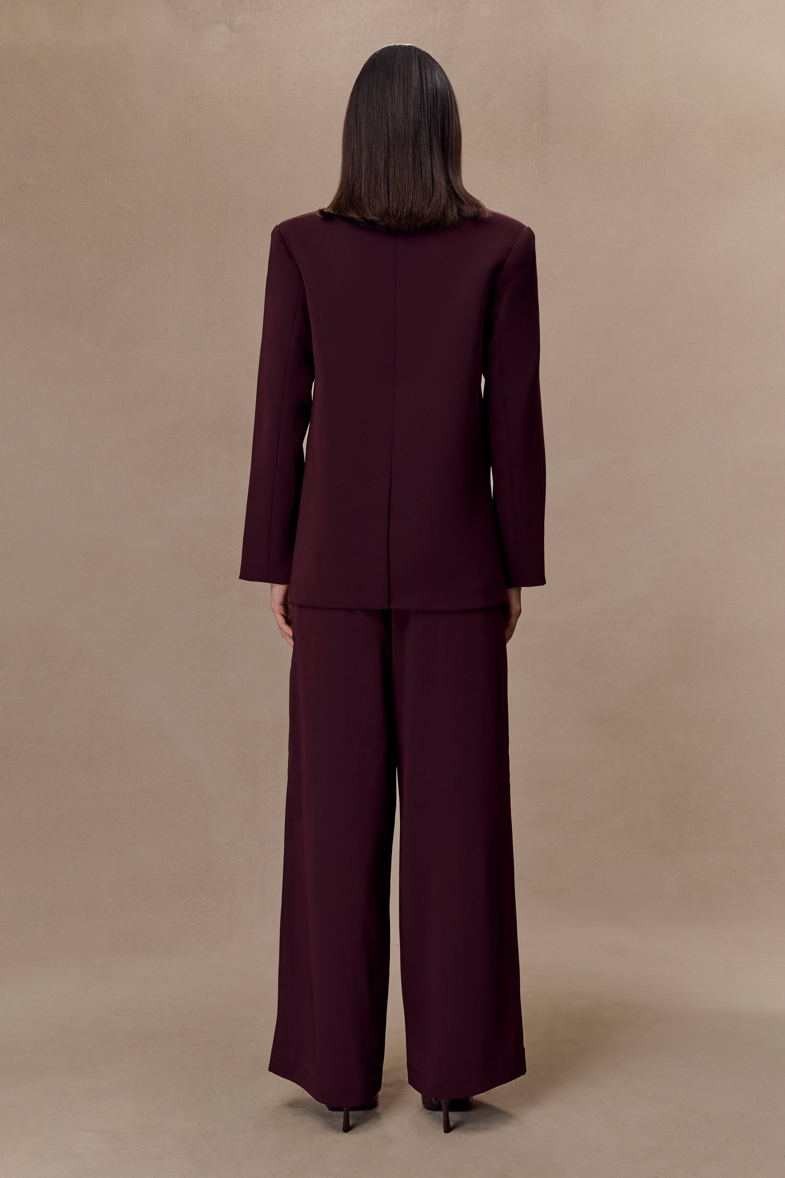 Mahogany Wide Leg Suiting Trouser