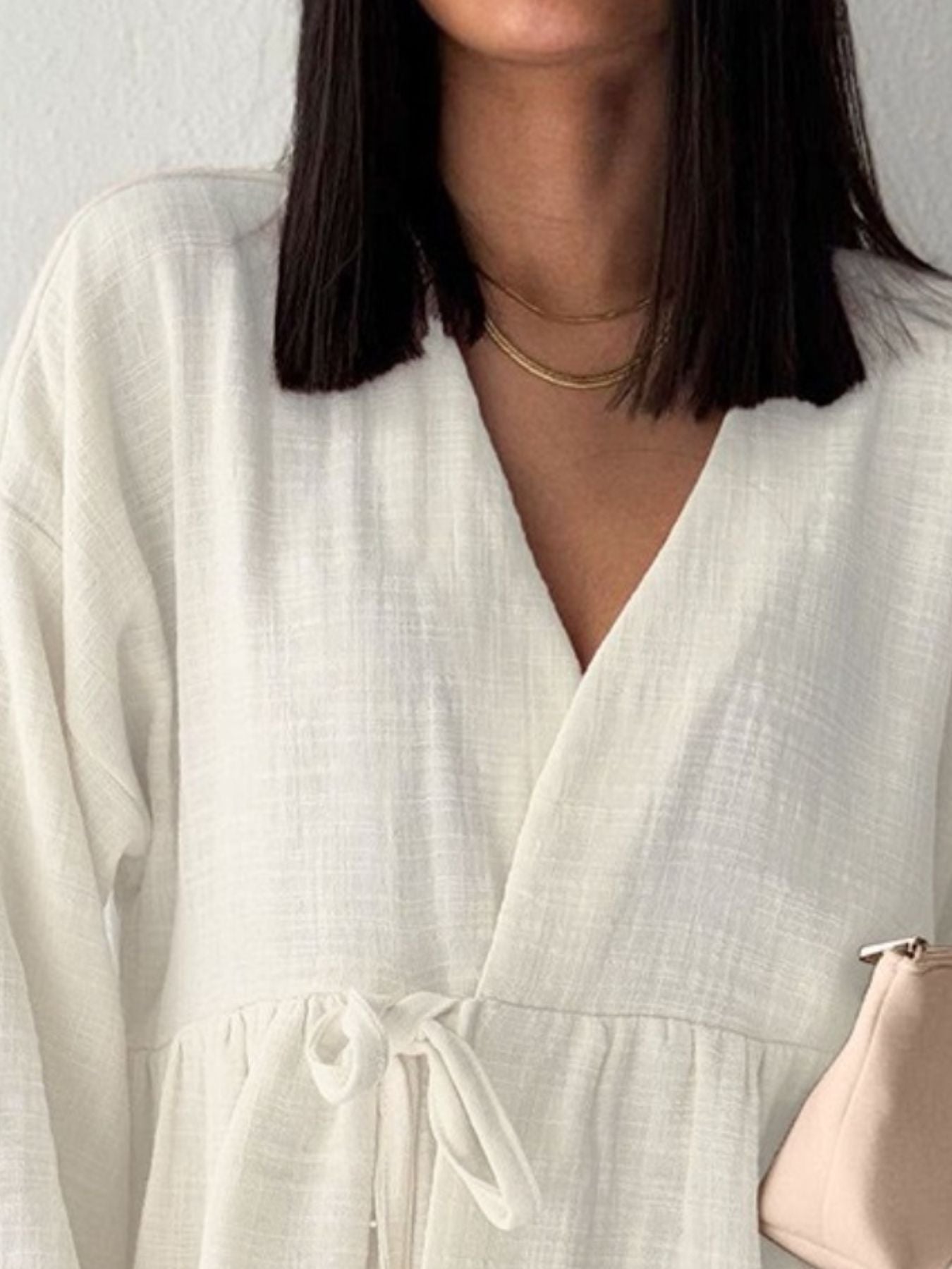 Tie Front Long Sleeve Shirt