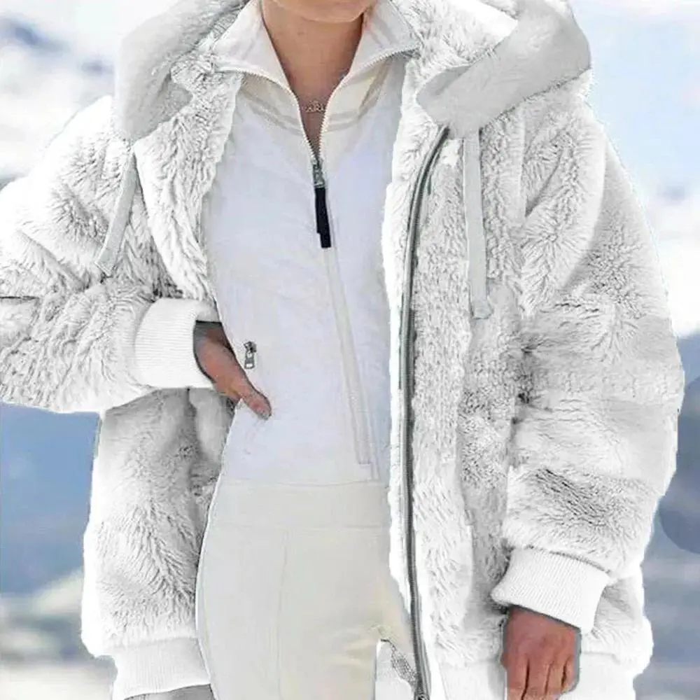 6-Pack Ladies Warm Teddy Bear Fluffy Coat Hooded Fleece Jacket Outwears