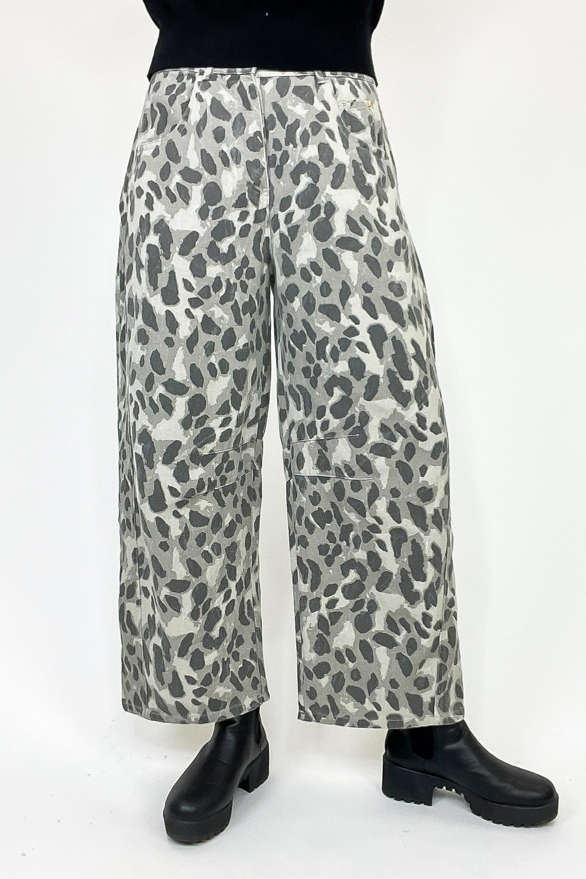 Bold Safari Barrel Wide Leg Animal Print Pants