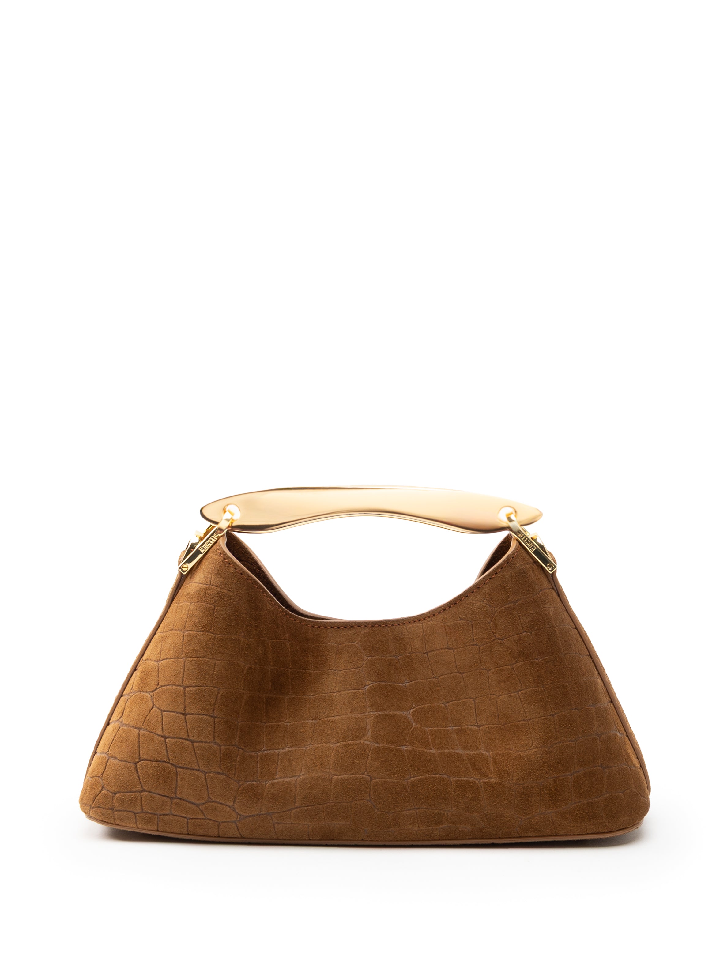 Mini Boomerang Croco Suede Cognac Clearance Sale 85%OFF