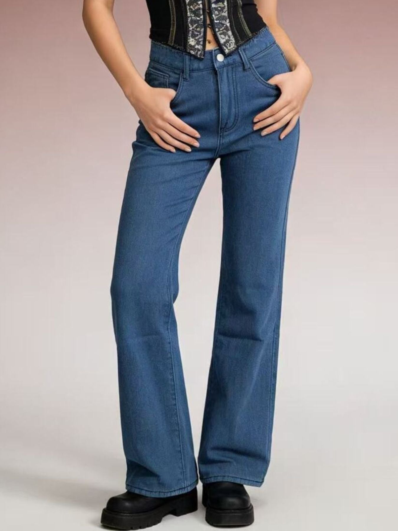 Butterfly Back Wide Leg Jeans