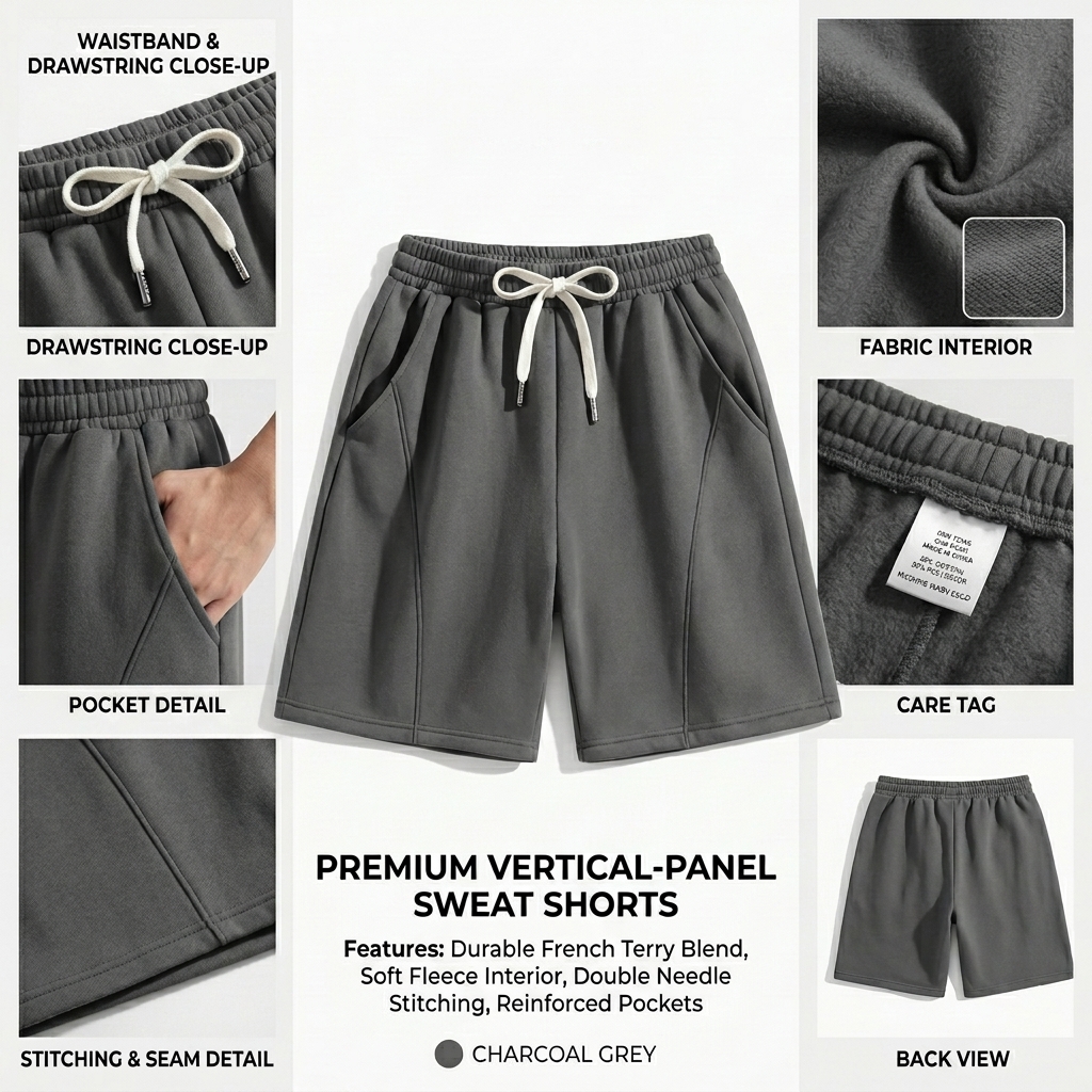 Men's Vintage Washed Casual Shorts – Lightweight Breathable Streetwear Shorts