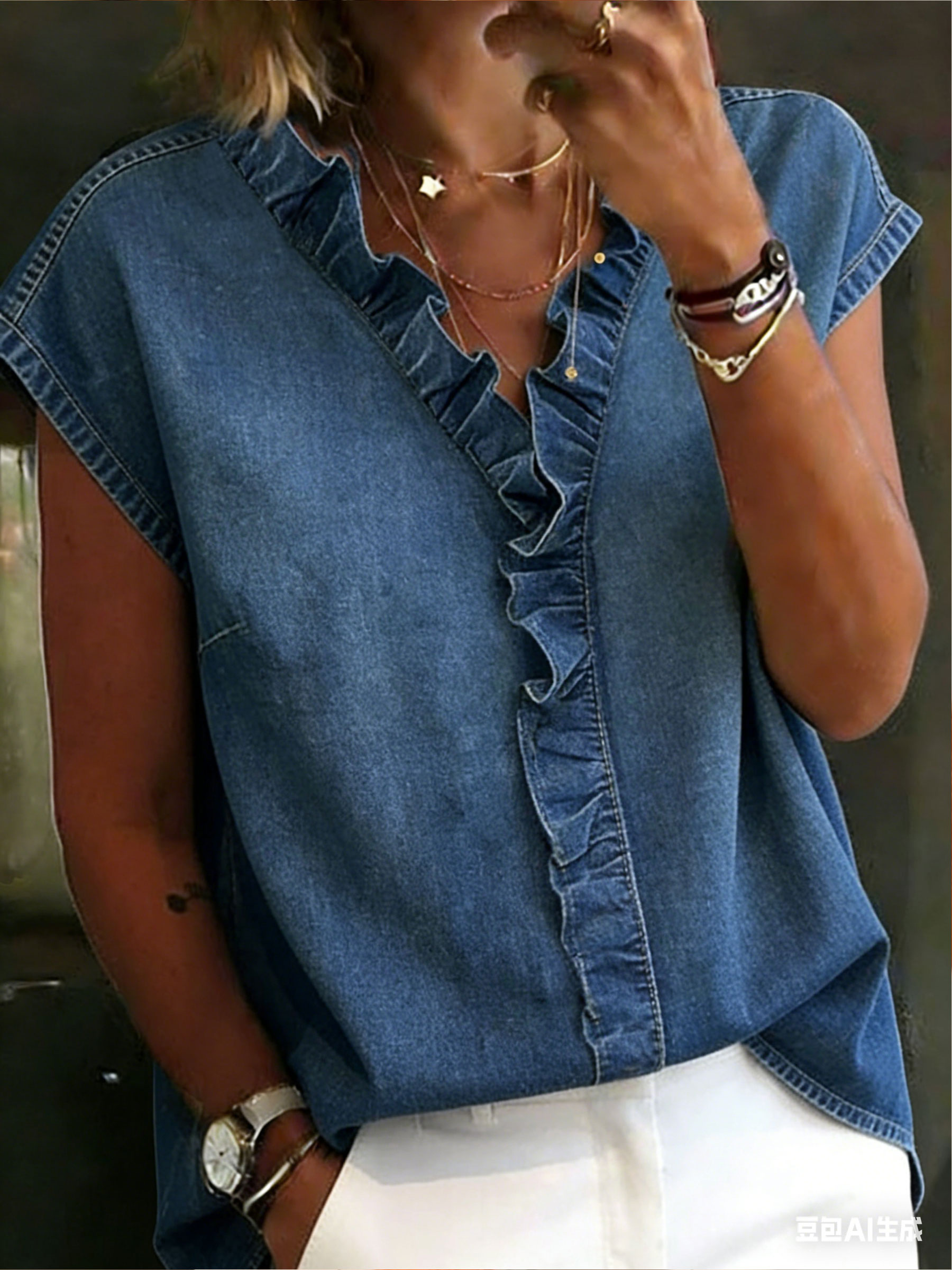 Women's Casual Denim Cotton Shirt