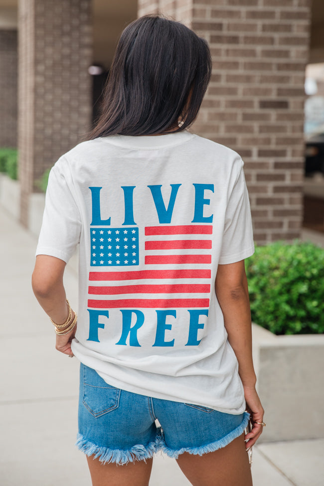 Live Free White Graphic Tee