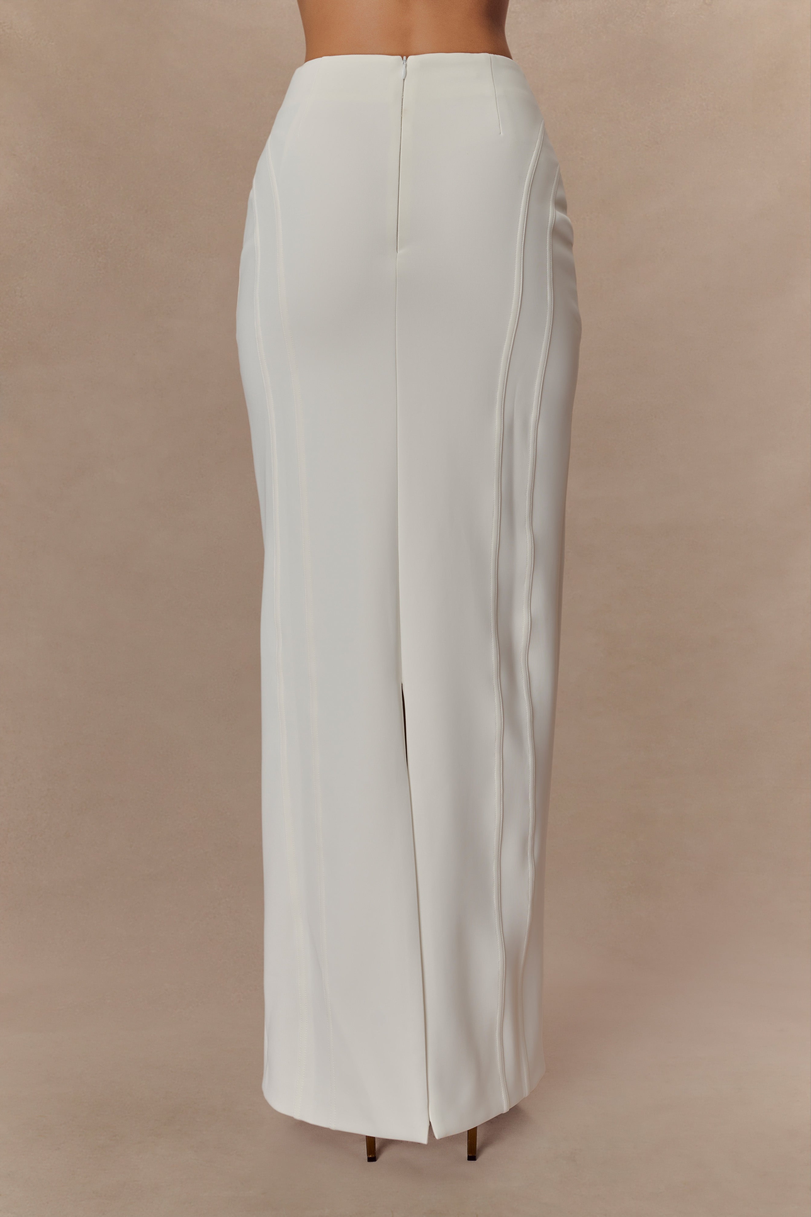 White High Waist Maxi Skirt