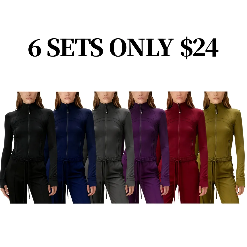 Women's Cropped Zip-Up 2-Piece Set