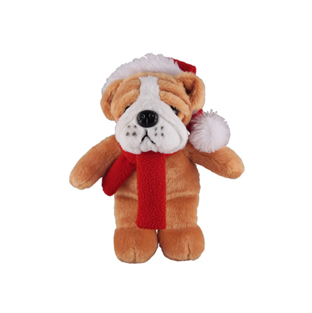 Bulldog with Hat and Scarf 12inch
