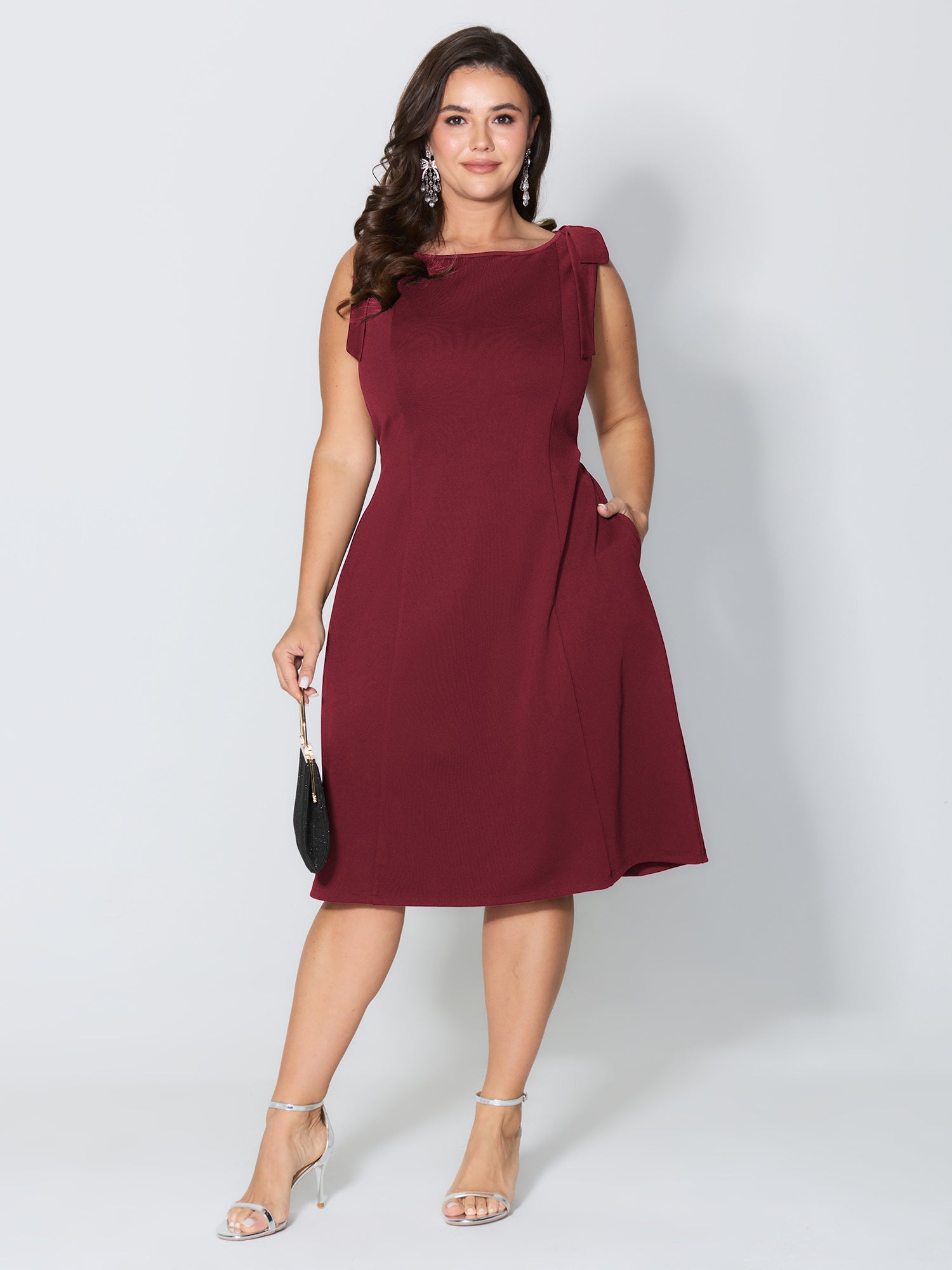 Shoulder Tie Sculpting Bodice Mini Dress