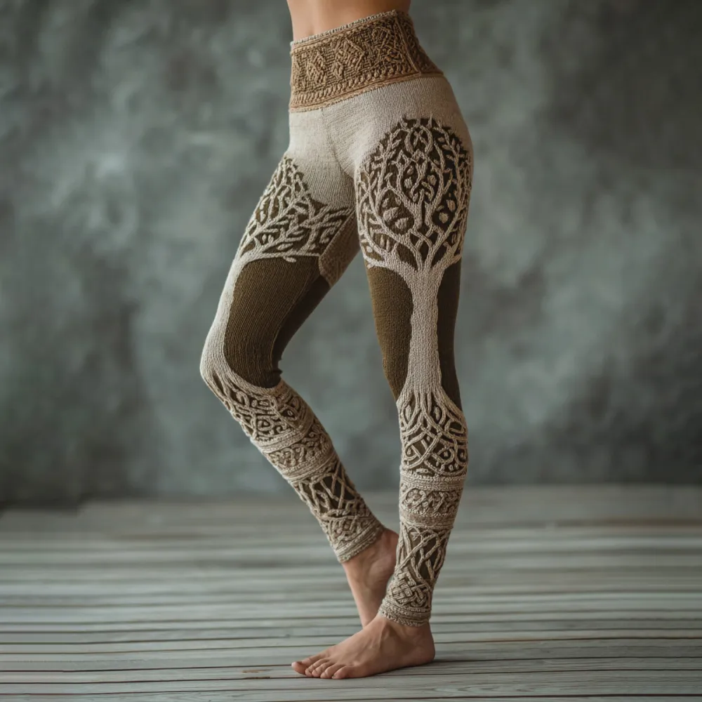 Women's Viking Tree Of Life Pattern Cozy Leggings