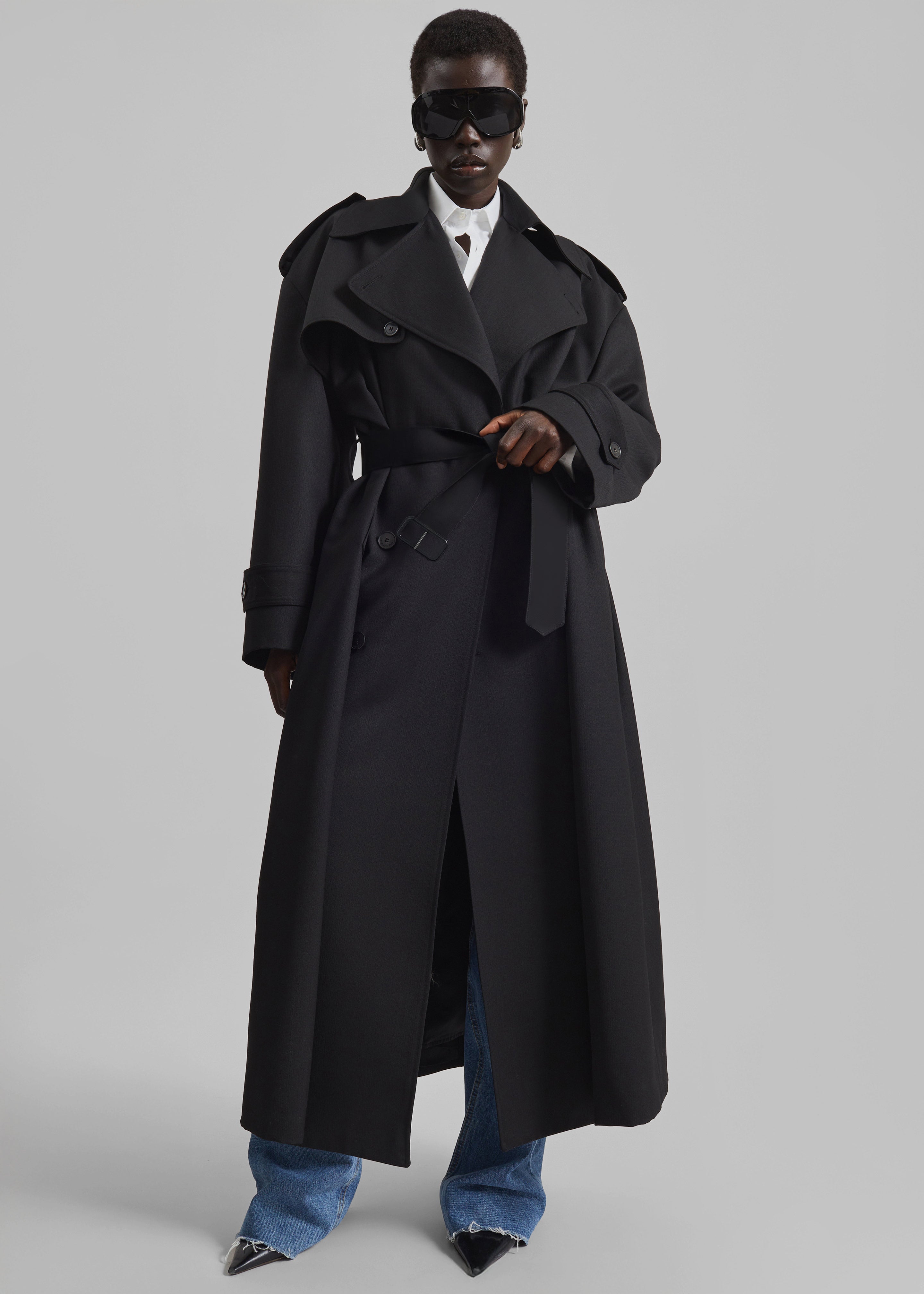 Dursley Tailored Trench Coat - Black