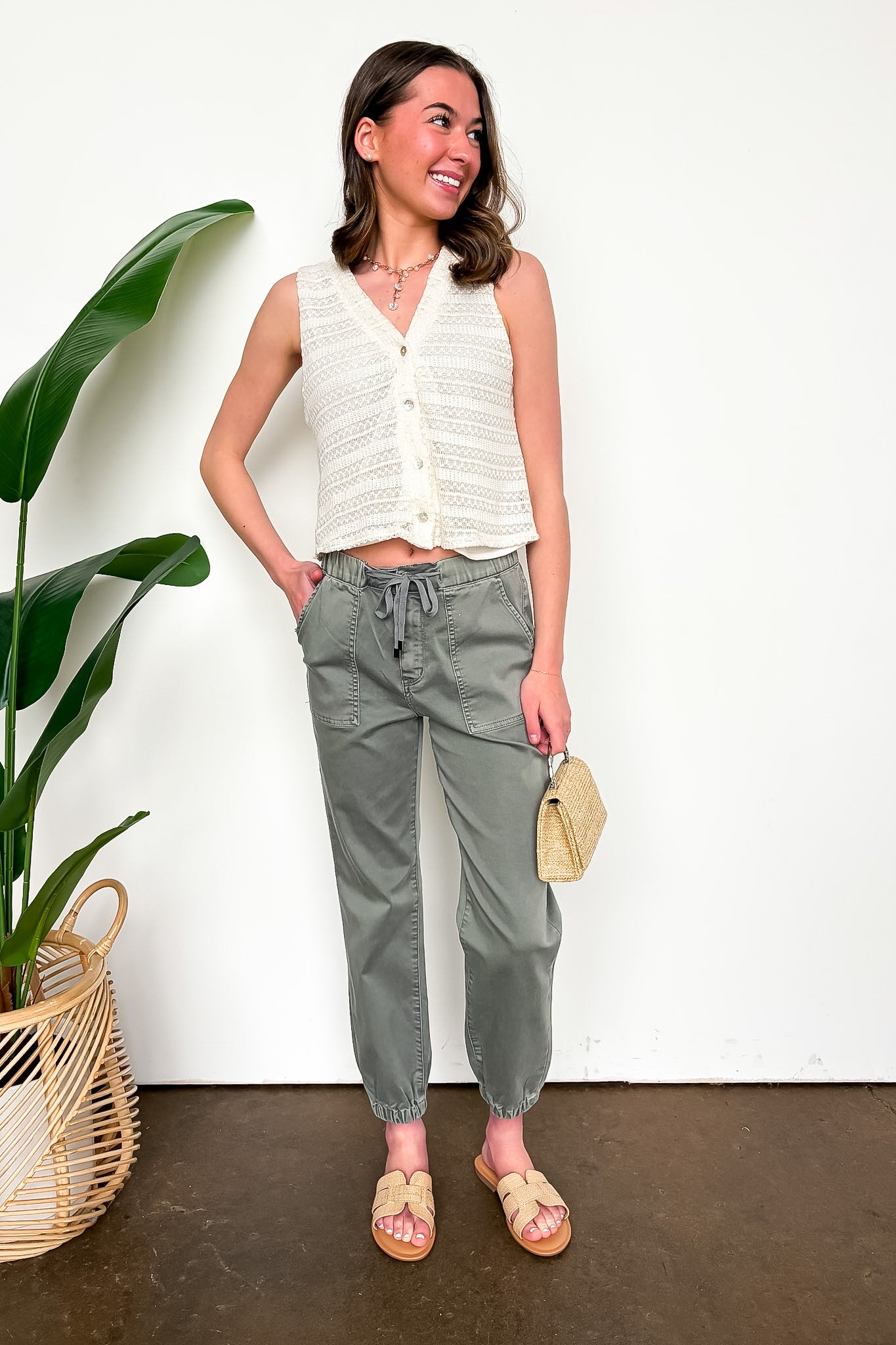 High Rise Jogger Crop Pants