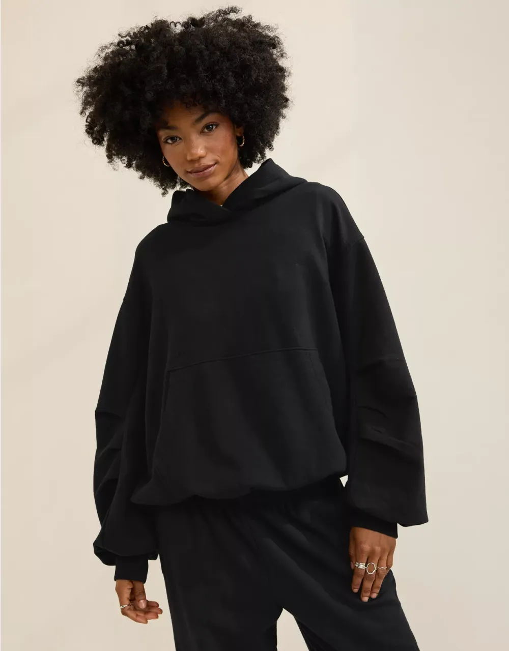 Comfy Drape Fleece Sweatshirt Set