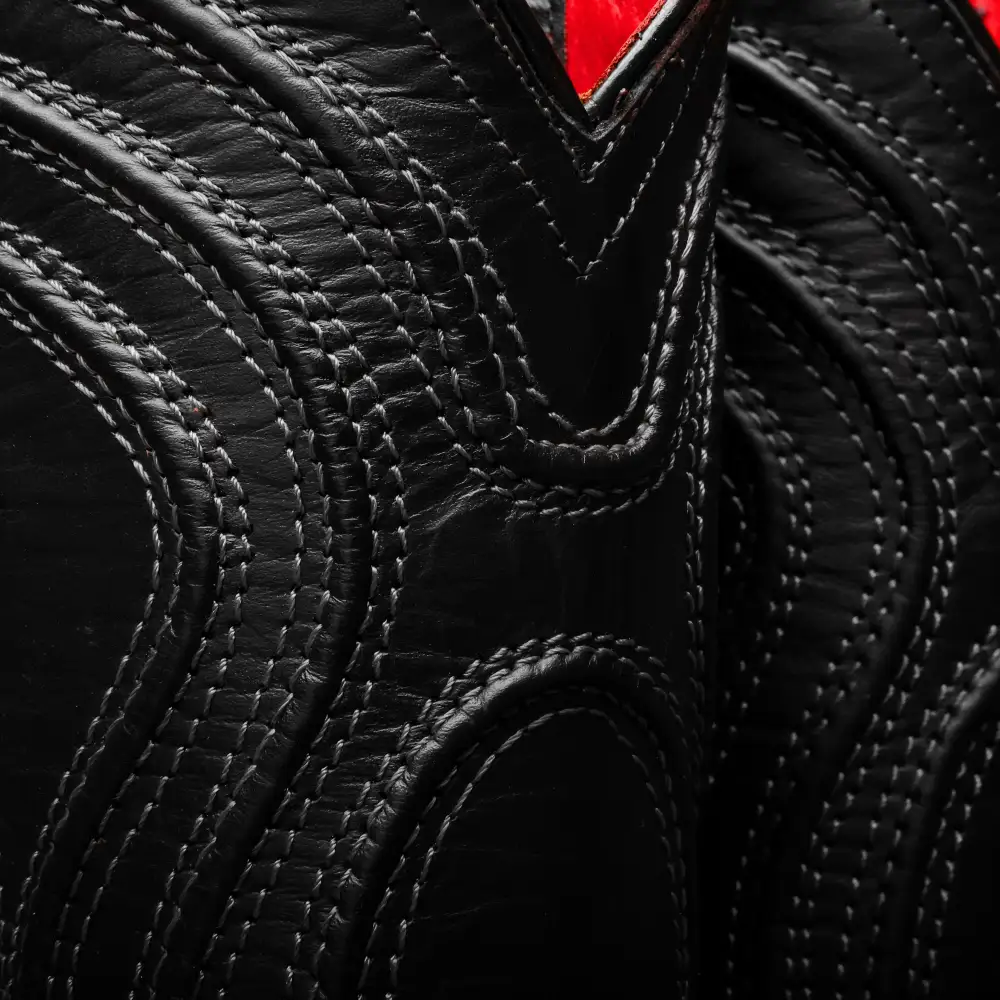 Grey Ostrich Leather Boots - Square Toe