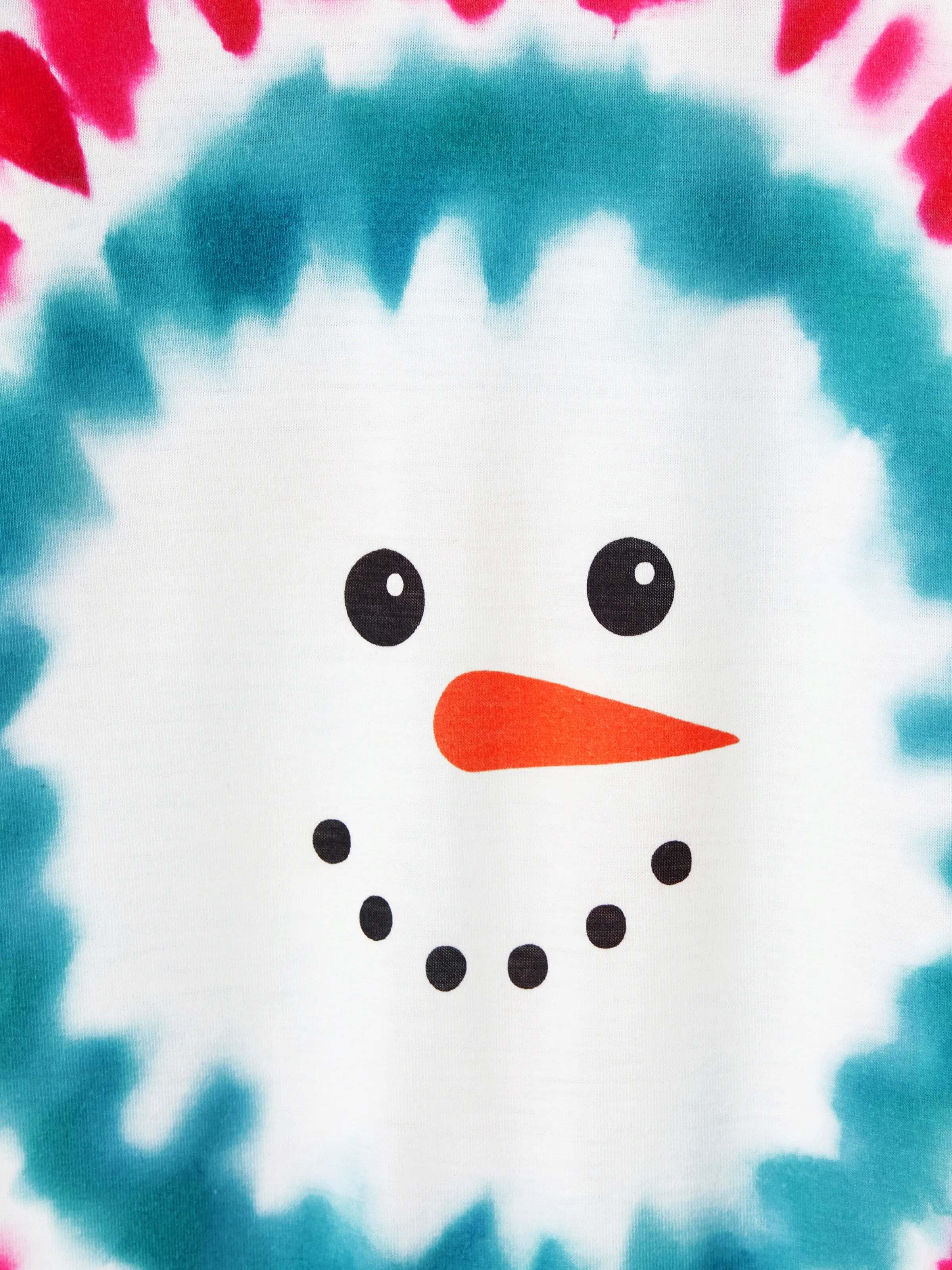 Christmas Snowman Print Family Matching Colorful Pajamas Sets with Christmas Socks Multi-color