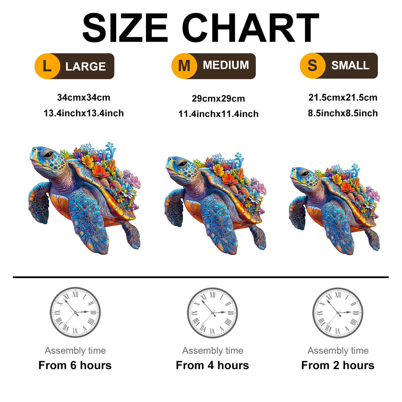 Coral and Turtle Wooden Jigsaw Puzzle