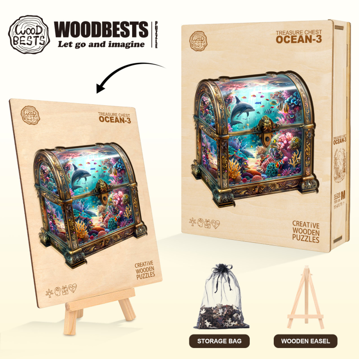 Treasure Chest Ocean-3 Wooden Jigsaw Puzzle