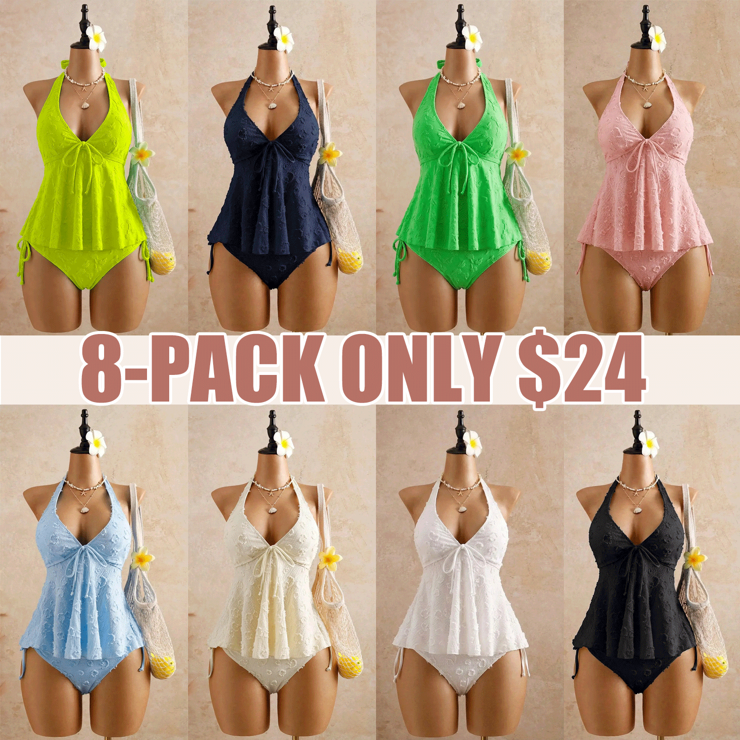 🔥🔥Easter Sale!Women's Fashion Tankini Swimsuit, Stylish Two-Piece Swimwear