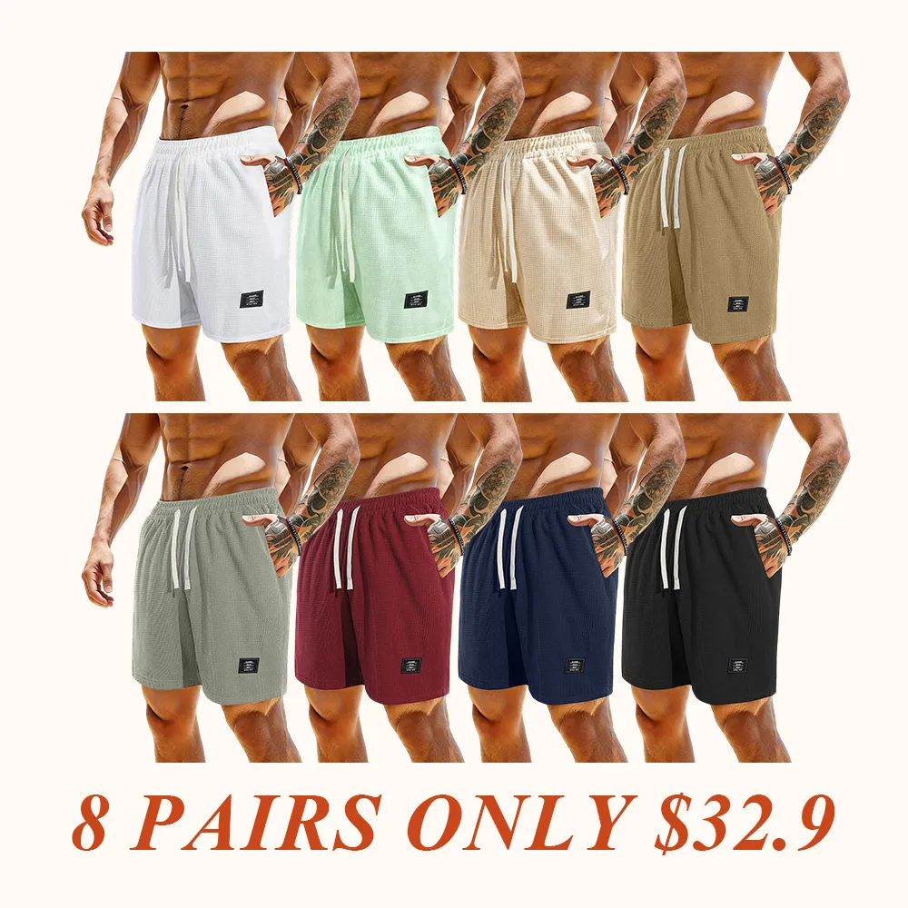 Men’s casual shorts with side pockets and a drawstring elastic waistband