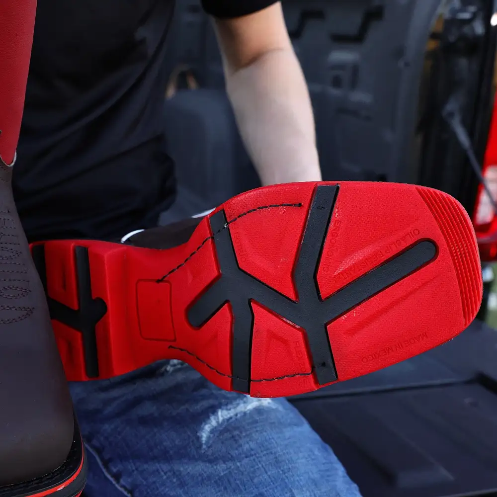 Brown MEXICO Flag Leather Work Boots - Composite Toe