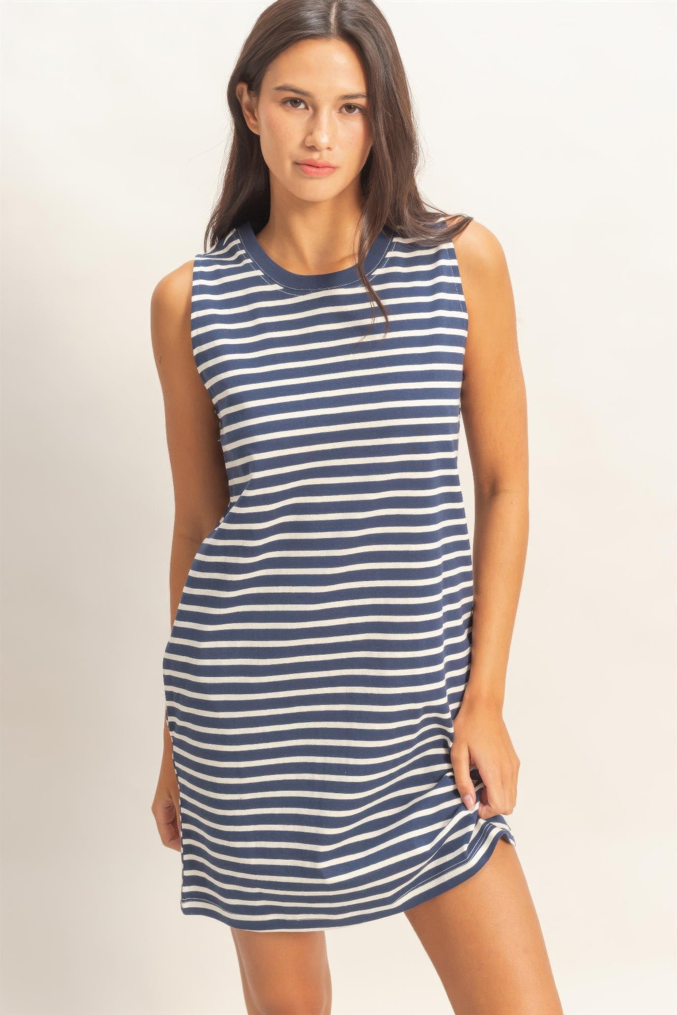 Striped Sleeveless Mini Dress