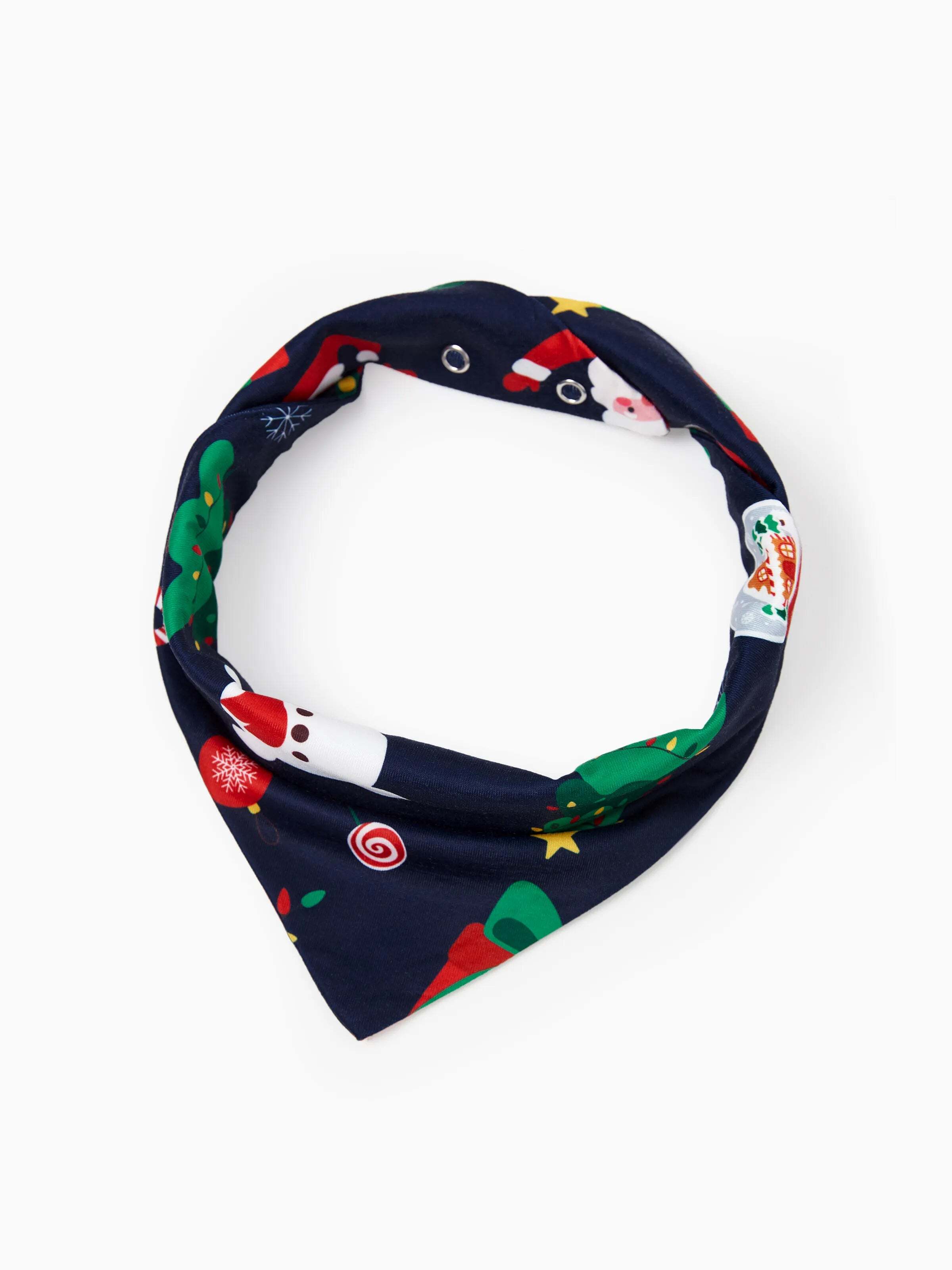 Christmas Matching Family Pajamas Set Glow In The Dark Santa Claus Dark Blue PJS with Christmas Socks Deep Blue