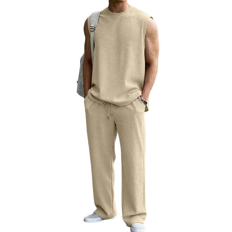 🧥 Men’s 2 Piece Rib Knit Sweatsuit — Casual Everyday Wear