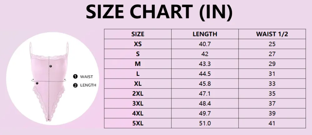 Women's Spaghetti Strap Lace Trim Breathable Bodysuit