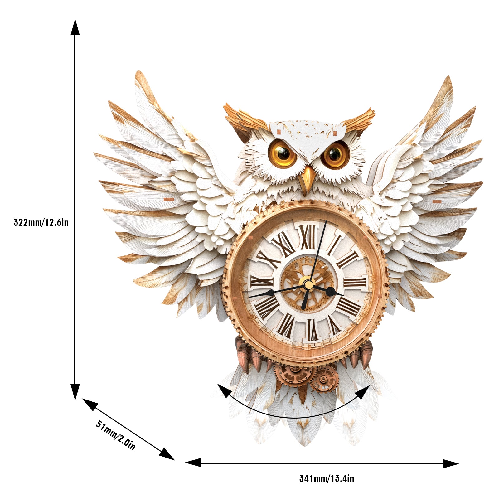 Snowy Owlâ€“ DIY Wooden Clock, 3D Puzzle Craft Kit
