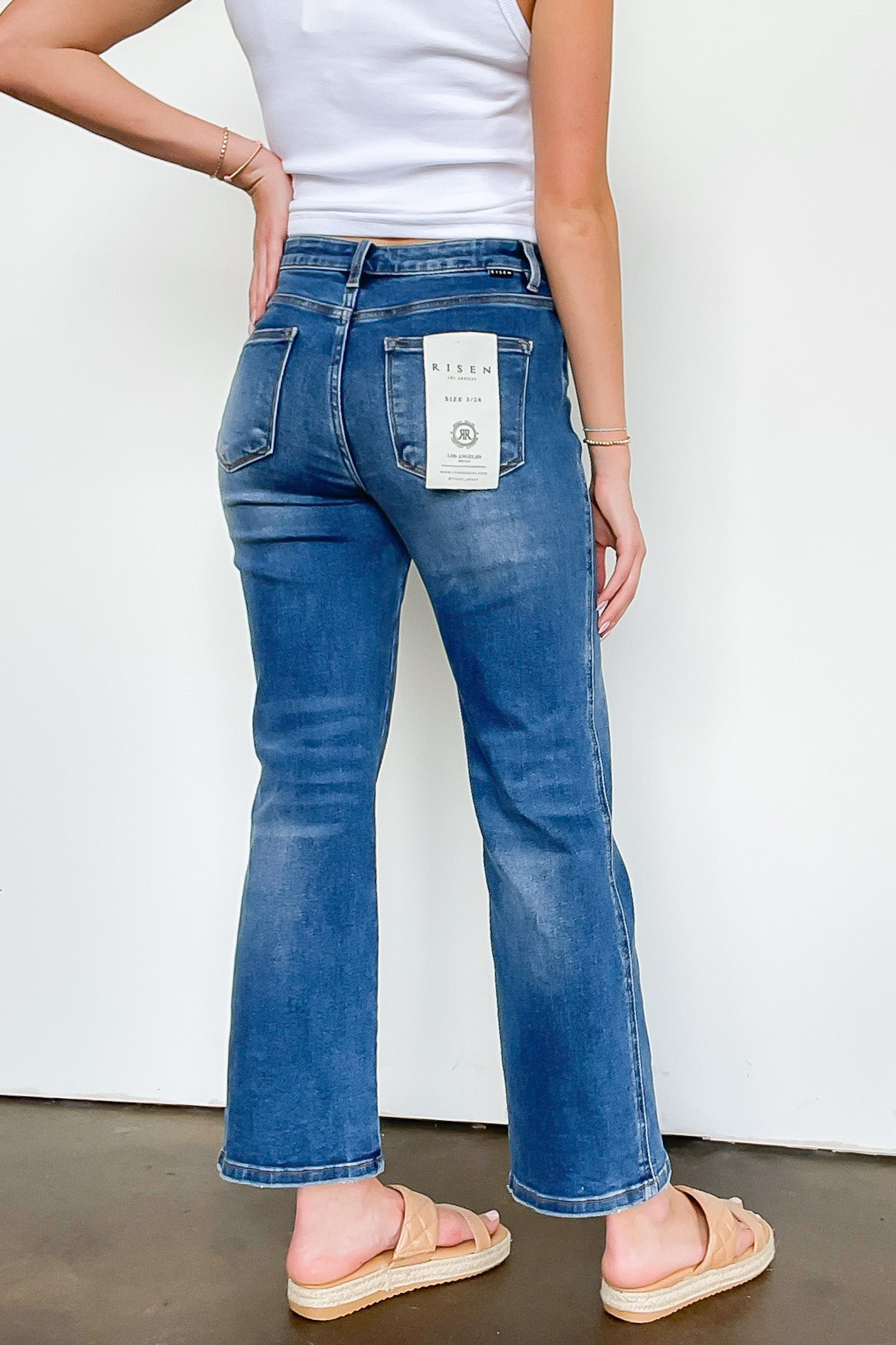 Tummy Control High Rise Ankle Straight Jeans