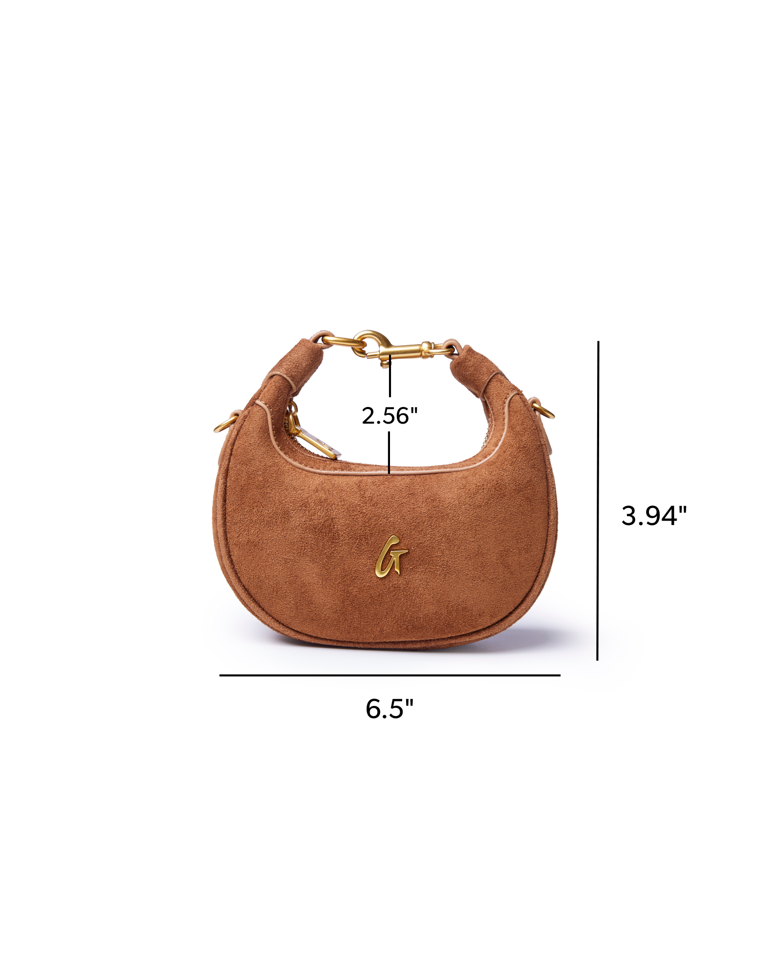 NANO SUEDE HOBO BAG - BROWN